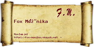 Fox Mónika névjegykártya